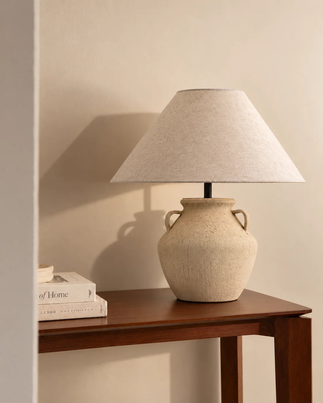 Lampe de chevet wabi sabi en céramique crème