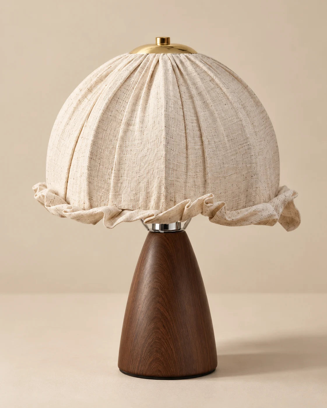 Lampe de chevet champignon en tissu et céramique
