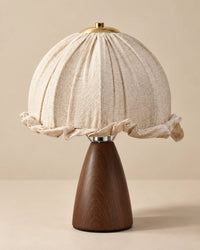 Lampe de chevet champignon en tissu et céramique