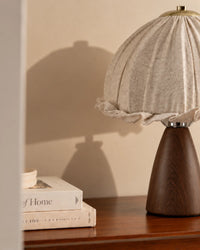 Lampe de chevet champignon en tissu et céramique