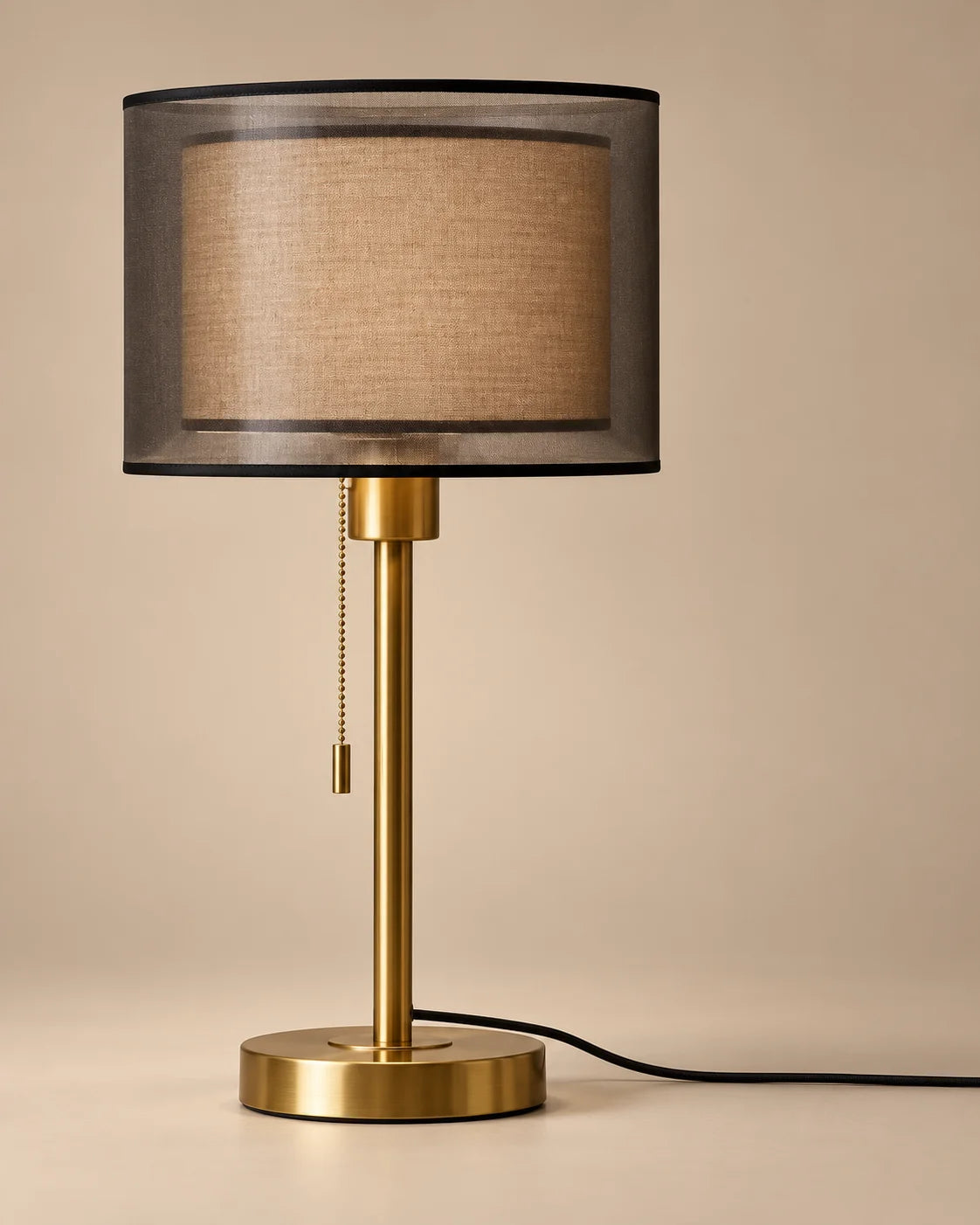 Lampe de chevet dorée à double abat-jour