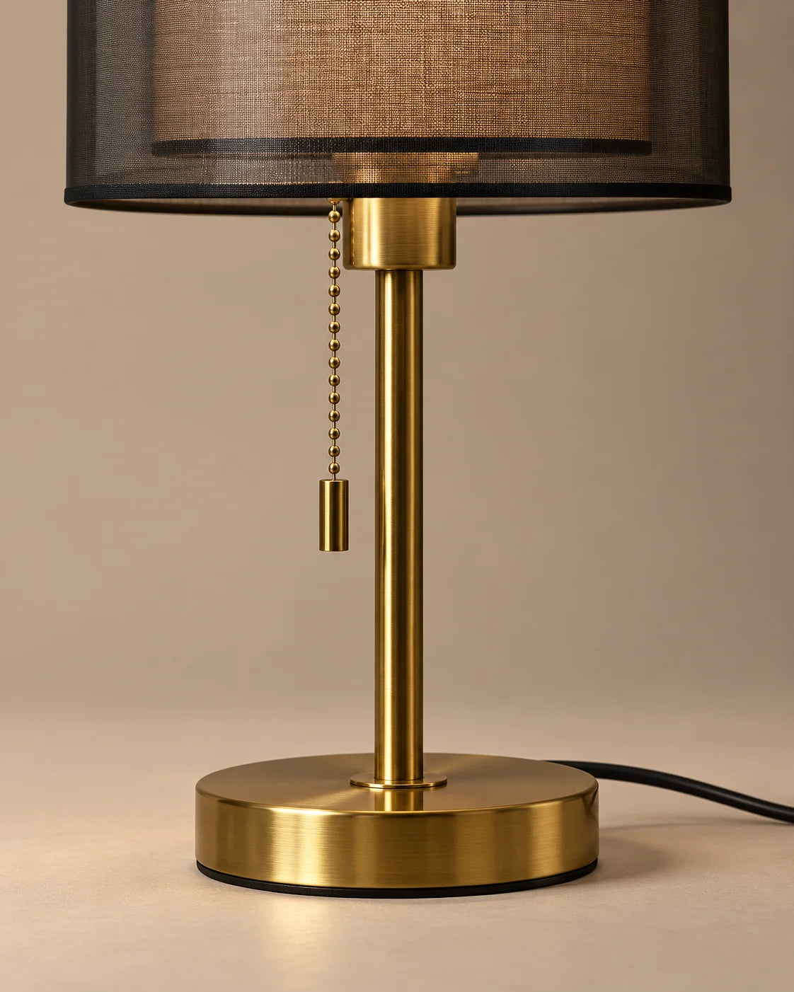 Lampe de chevet dorée à double abat-jour