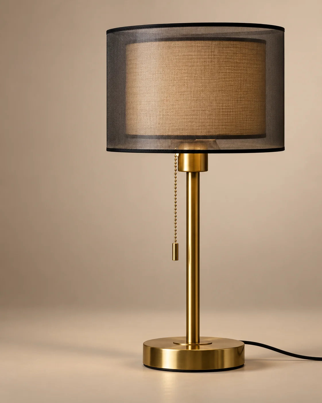 Lampe de chevet dorée à double abat-jour