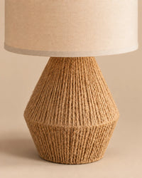 Lampe de chevet en corde naturelle et abat-jour lin