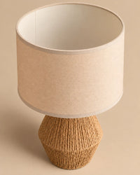 Lampe de chevet en corde naturelle et abat-jour lin