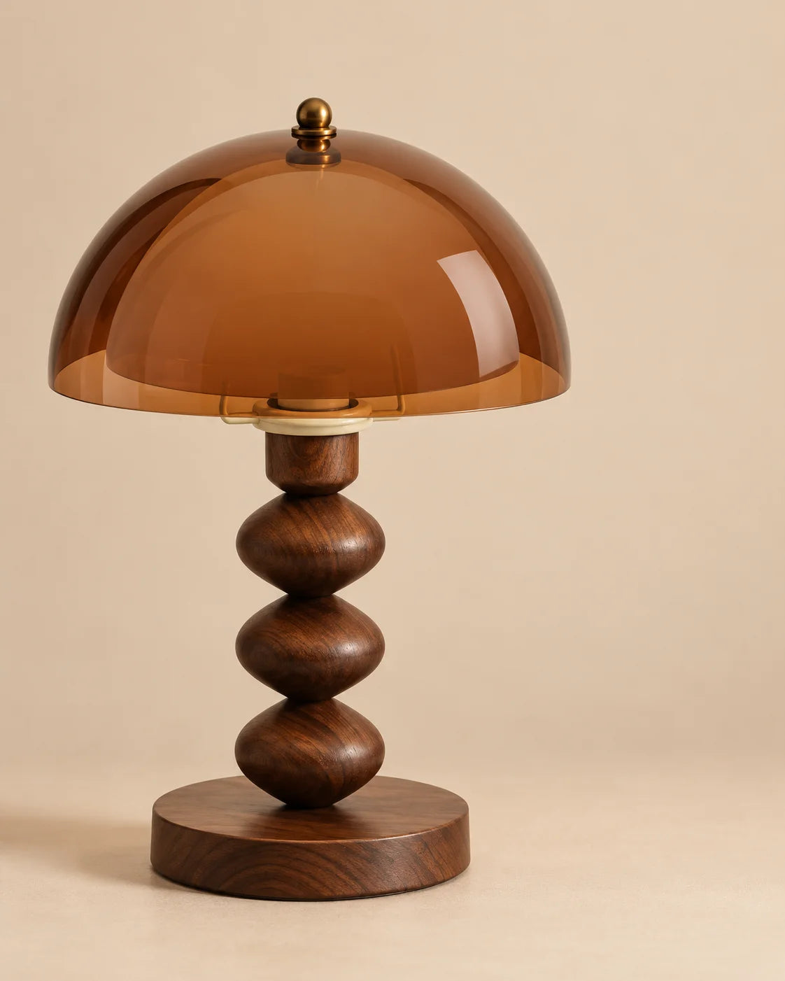 Lampe de chevet champignon rétro en acrylique ambré