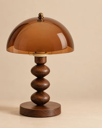 Lampe de chevet champignon rétro en acrylique ambré