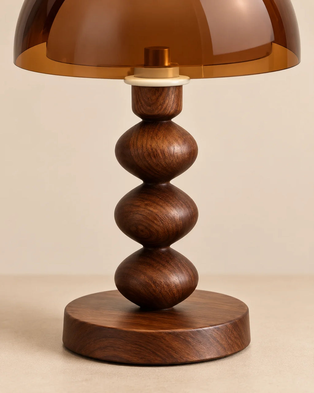 Lampe de chevet champignon rétro en acrylique ambré