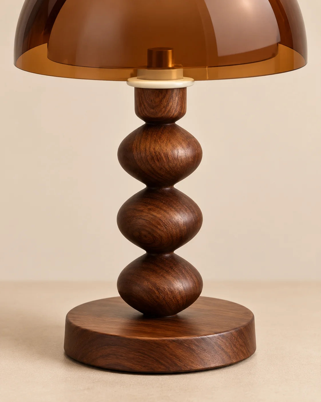 Lampe de chevet champignon rétro en acrylique ambré