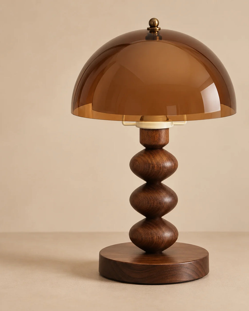 Lampe de chevet champignon rétro en acrylique ambré