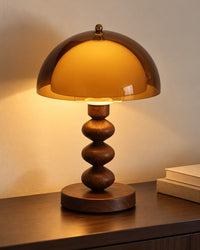 Lampe de chevet champignon rétro en acrylique ambré