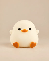 Lampe de chevet poussin blanche et jaune en silicone