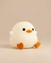 Lampe de chevet poussin blanche et jaune en silicone