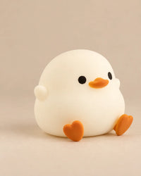 Lampe de chevet poussin blanche et jaune en silicone