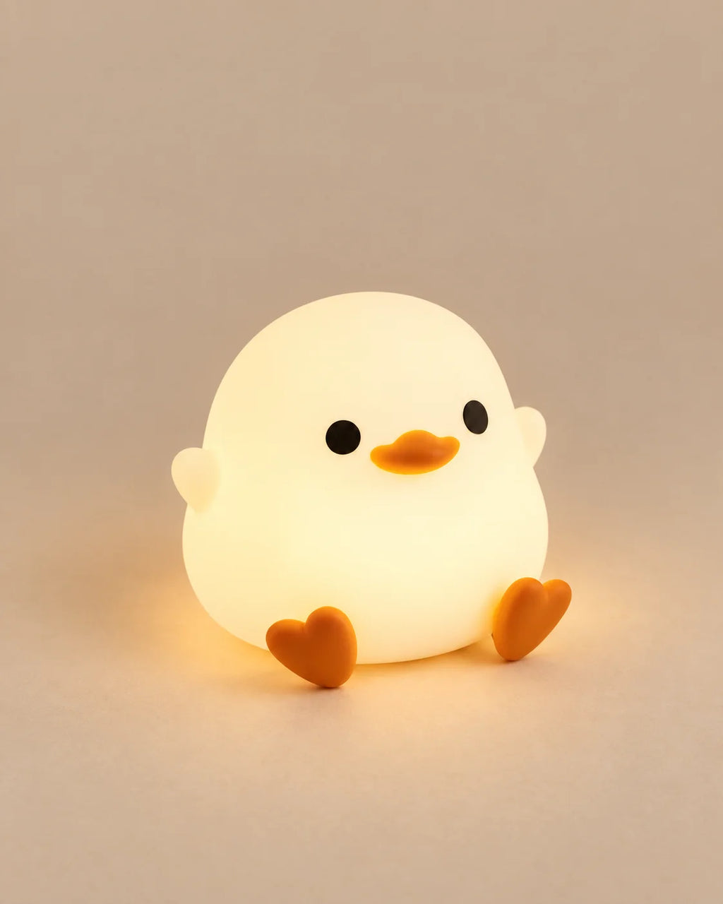 Lampe de chevet poussin blanche et jaune en silicone