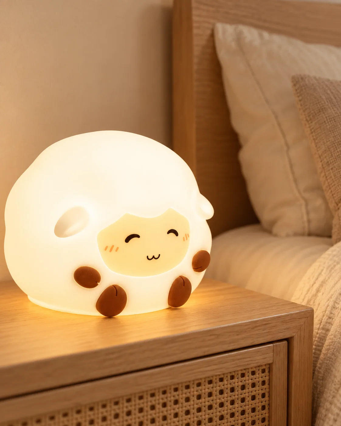 Lampe de chevet pour enfant mouton en silicone