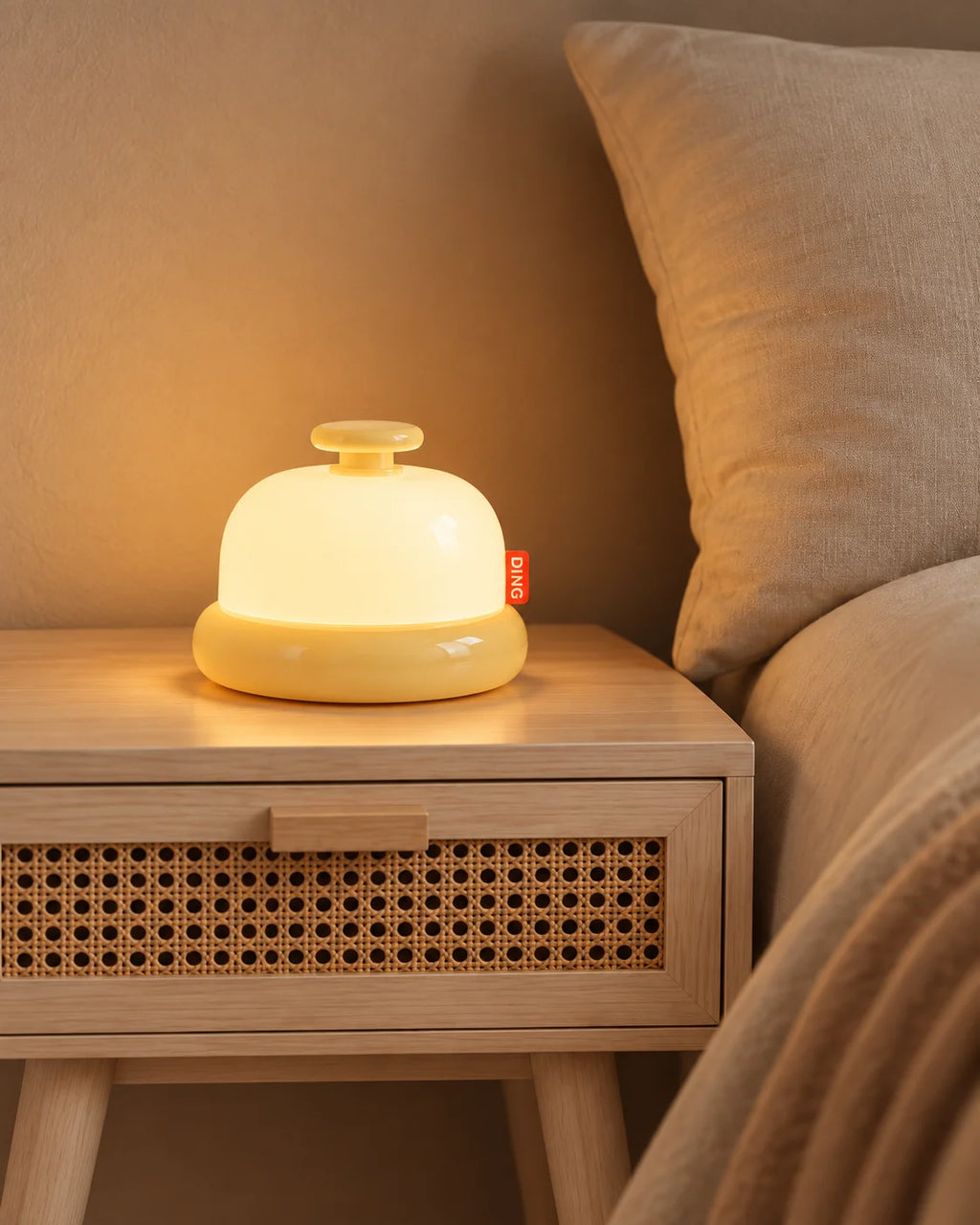 Lampe de chevet kawaii sonette jaune