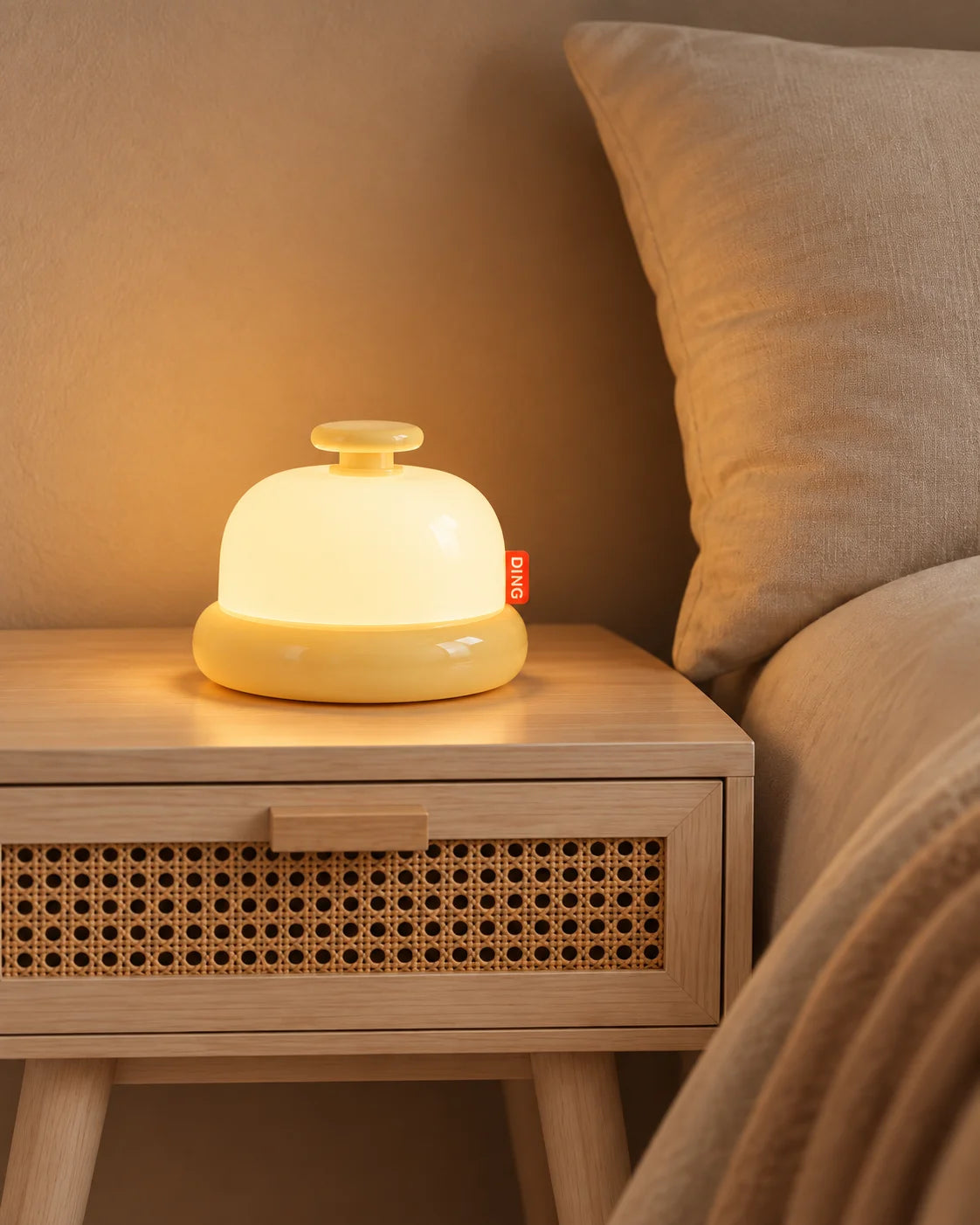 Lampe de chevet kawaii sonette jaune