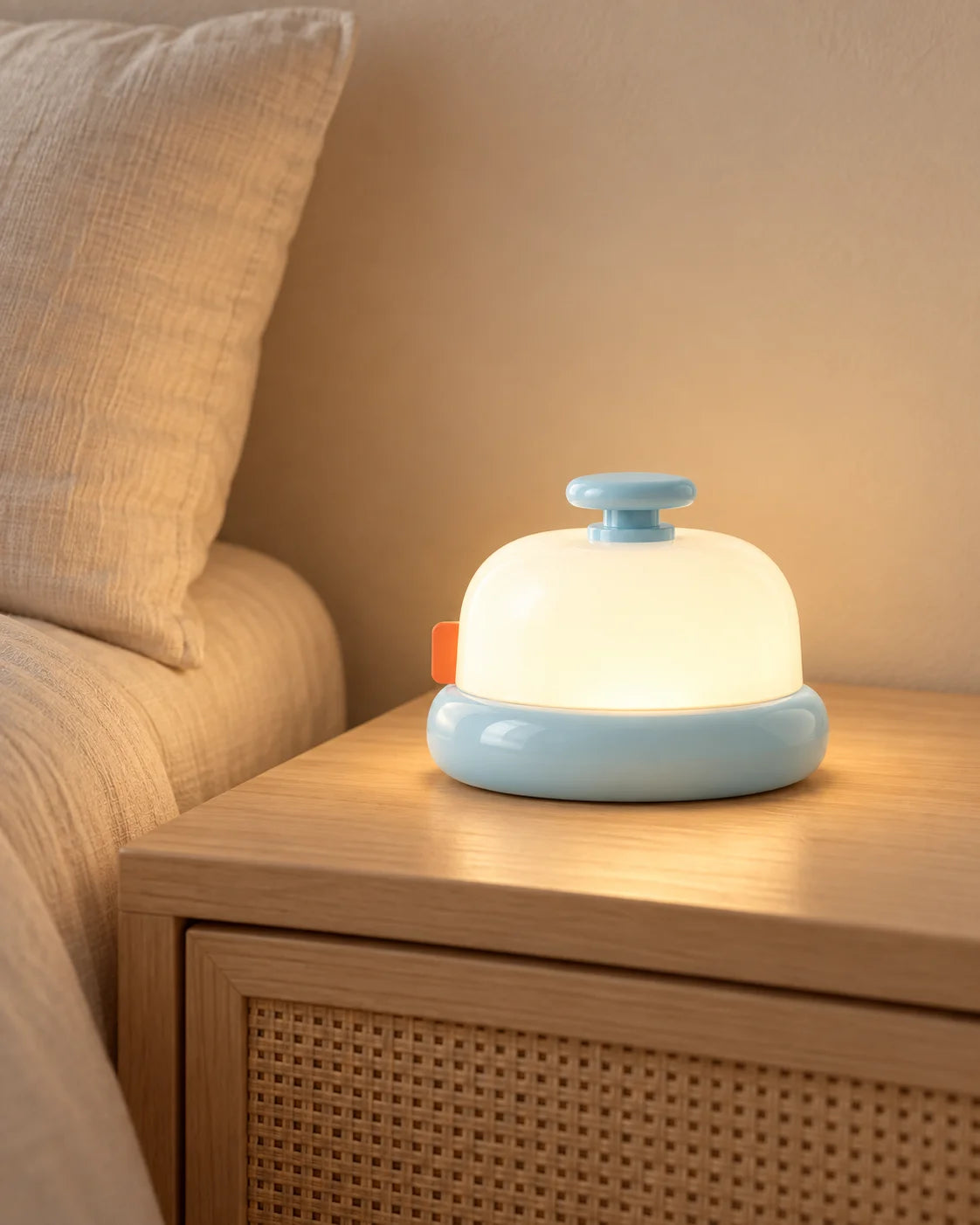Lampe de chevet pour enfant kawaii sonnette bleu