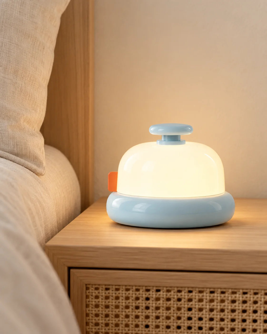Lampe de chevet pour enfant kawaii sonnette bleu