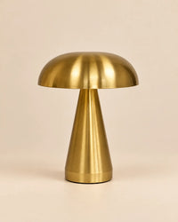 Lampe de chevet en métal dorée champignon