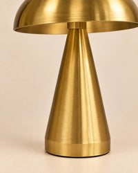 Lampe de chevet en métal dorée champignon