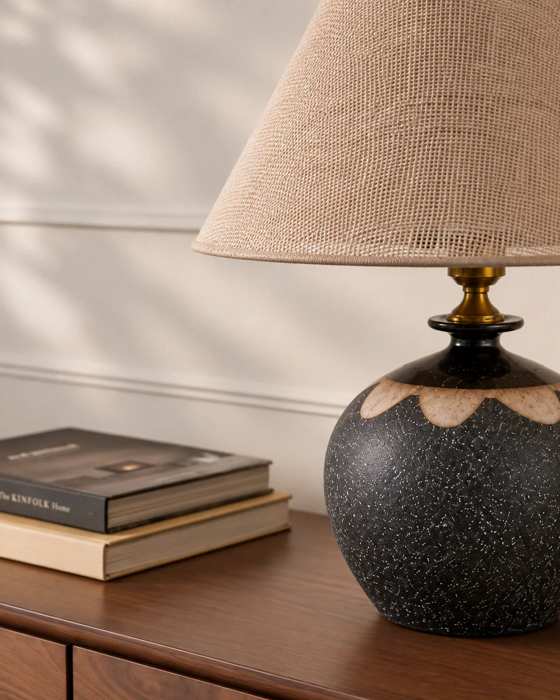Lampe de chevet en céramique grise