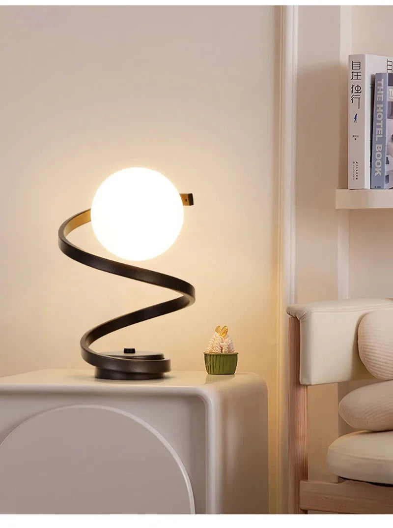 Lampe de chevet vintage en verre strié