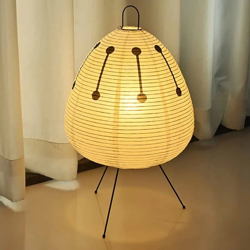 Lampe de chevet design japonais en papier de riz