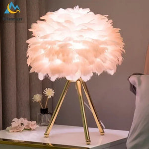 Lampe de chevet originale à Plume