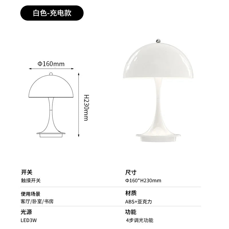 Lampe de chevet Panthella design danois