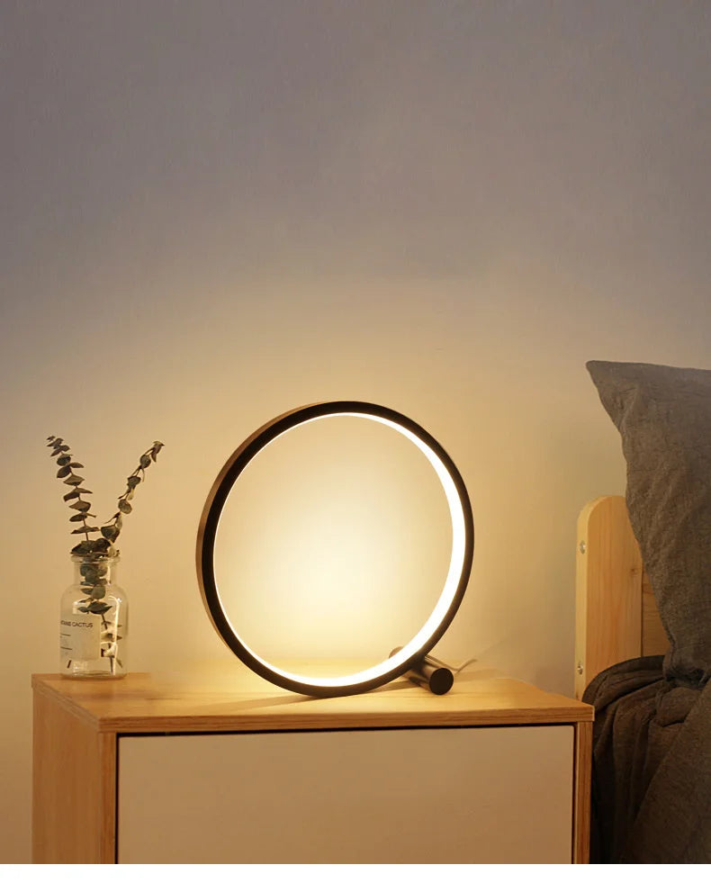 Lampe de chevet LED anneau tactile