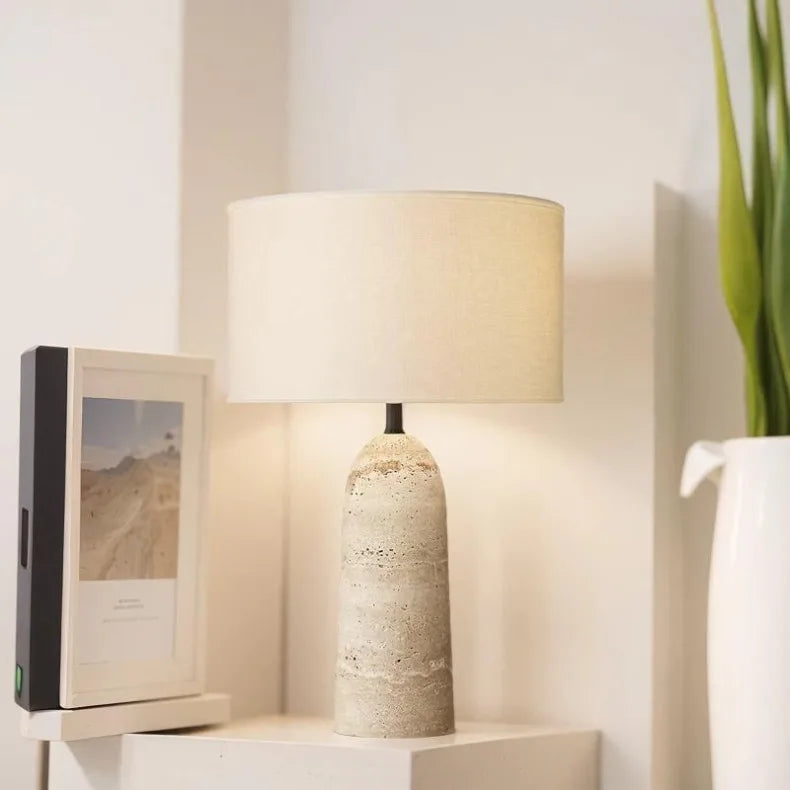 Lampe de Chevet Travertin Véritable