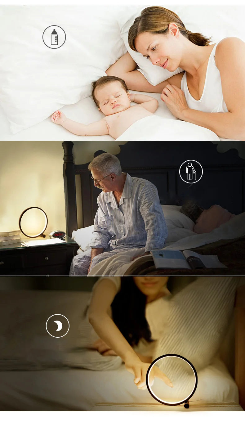Lampe de chevet LED anneau tactile