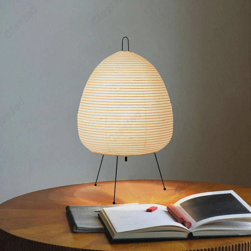 Lampe de chevet design japonais en papier de riz