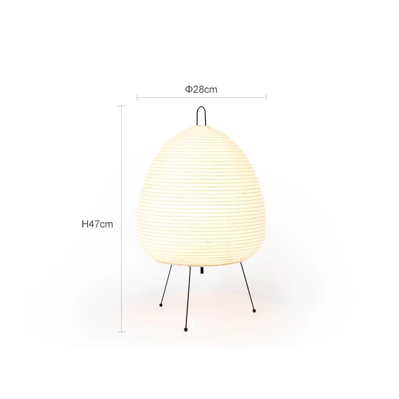 Lampe de chevet design japonais en papier de riz