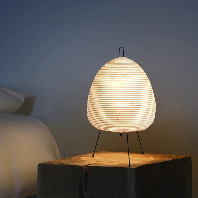 Lampe de chevet design japonais en papier de riz