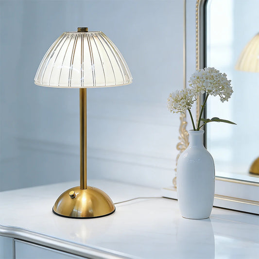 Lampe de chevet en Laiton et abat-jour tissu