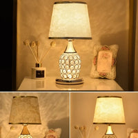 Lampe de chevet Cristal avec abat-jour Tissu