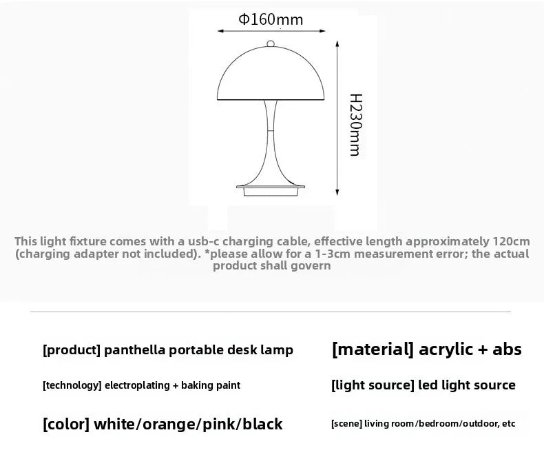 Lampe de chevet Panthella design danois