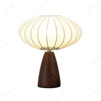 Lampe de chevet en bois et tissu