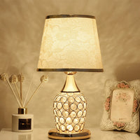 Lampe de chevet Cristal avec abat-jour Tissu