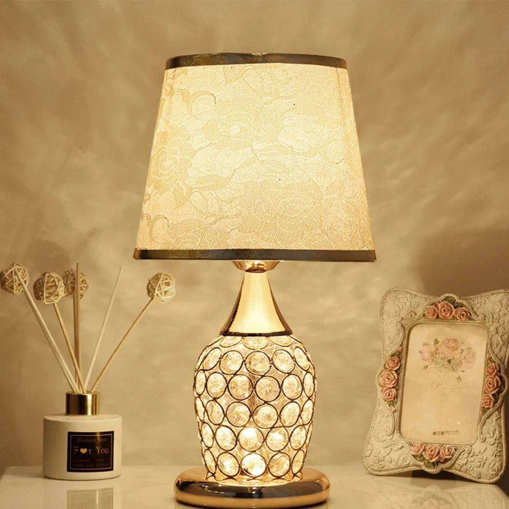 Lampe de chevet Cristal avec abat-jour Tissu