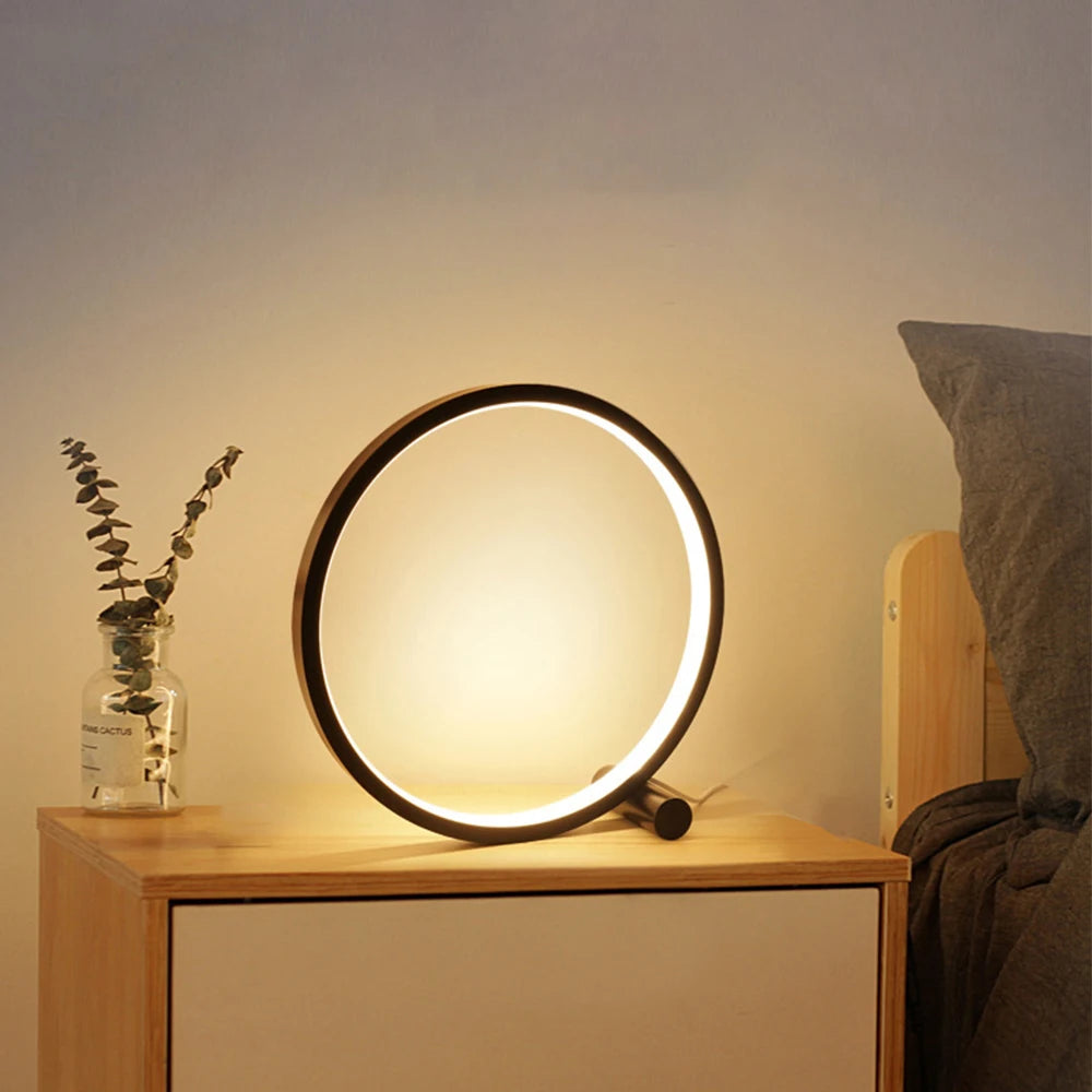 Lampe de chevet LED anneau tactile