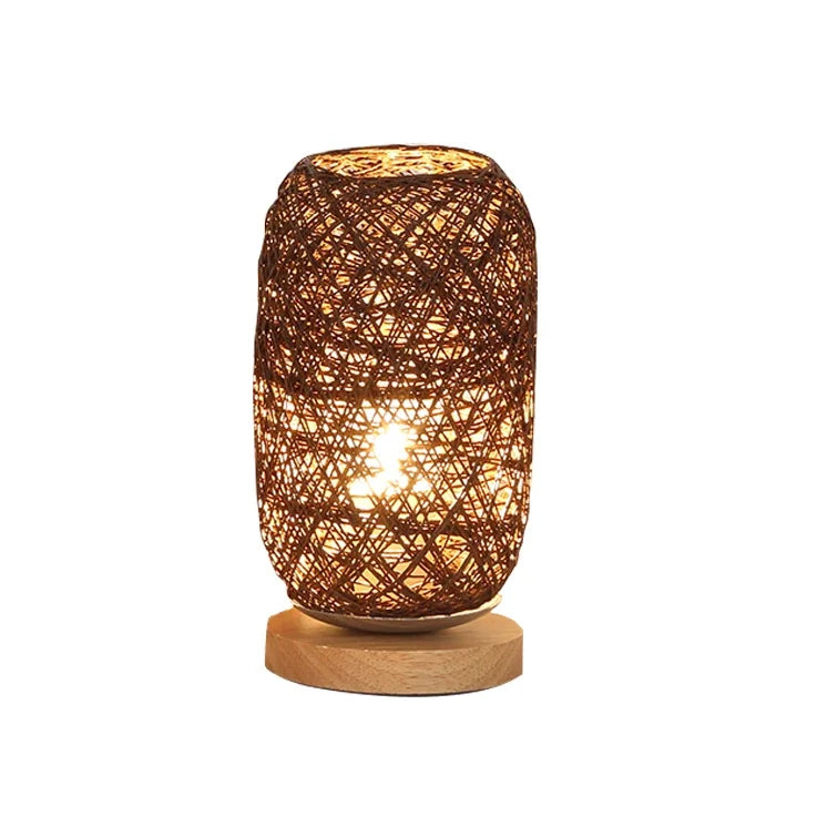 Lampe de chevet Bambou et corde de chanvre