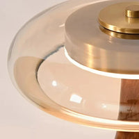 Lampe de chevet vintage en bois et verre
