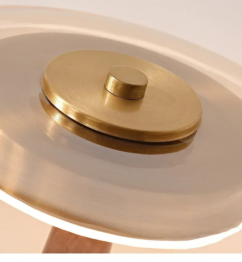 Lampe de chevet vintage en bois et verre