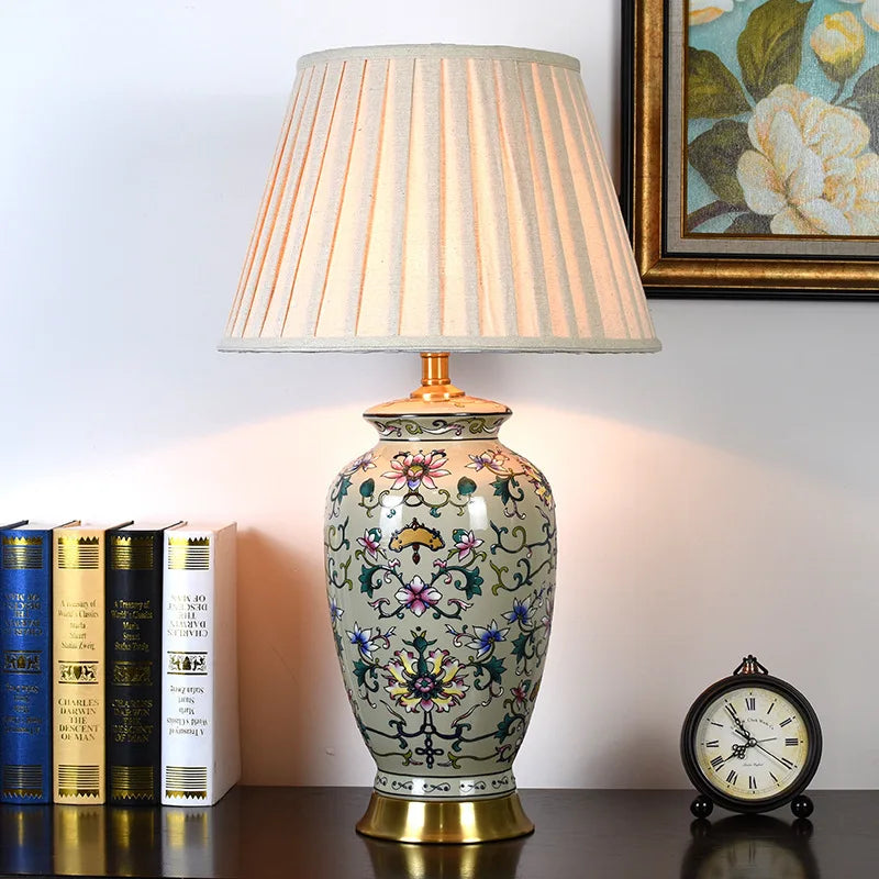 Lampe de chevet en céramique rétro européenne