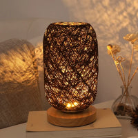 Lampe de chevet Bambou et corde de chanvre