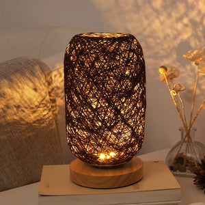 Lampe de chevet Bambou et corde de chanvre